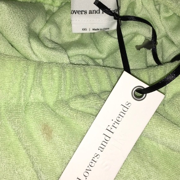 Lovers and Friends Lime Green Armelle Terry Romper Women’s Size XXS NWT - Picture 4 of 6